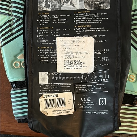 Adidas Cream and Black Goalkeeper Gloves with Finger Protection - Picture 4 of 11